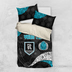 Personalized Power Football Bedding Set Easter Egg Pattern Teal Monochrome Tribal Dot Style