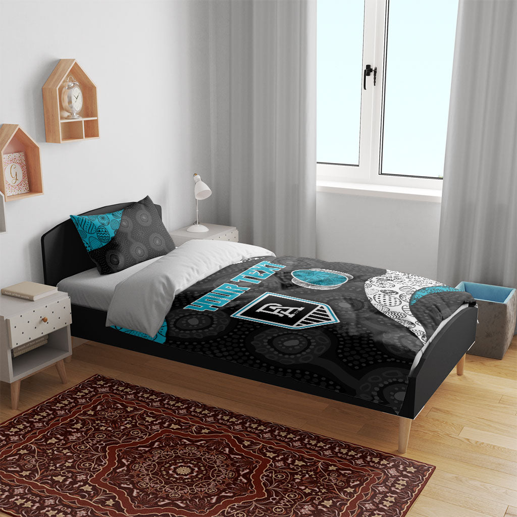 Personalized Power Football Bedding Set Easter Egg Pattern Teal Monochrome Tribal Dot Style