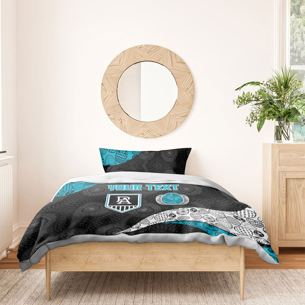 Personalized Power Football Bedding Set Easter Egg Pattern Teal Monochrome Tribal Dot Style