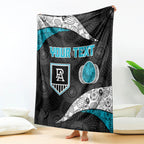 Personalized Power Football Blanket Easter Egg Pattern Teal Monochrome Tribal Dot Style