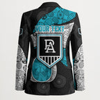 Personalized Power Football Blazer Easter Egg Pattern Teal Monochrome Tribal Dot Style