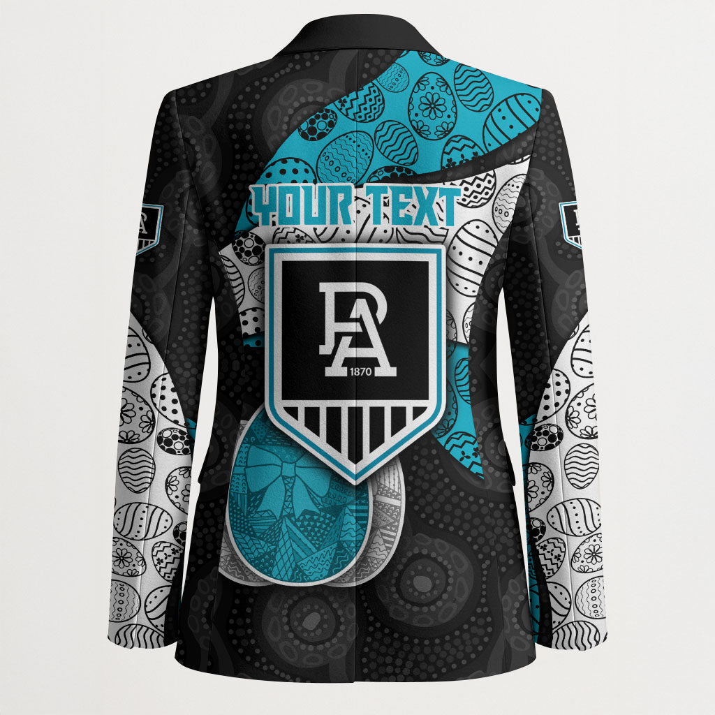 Personalized Power Football Blazer Easter Egg Pattern Teal Monochrome Tribal Dot Style