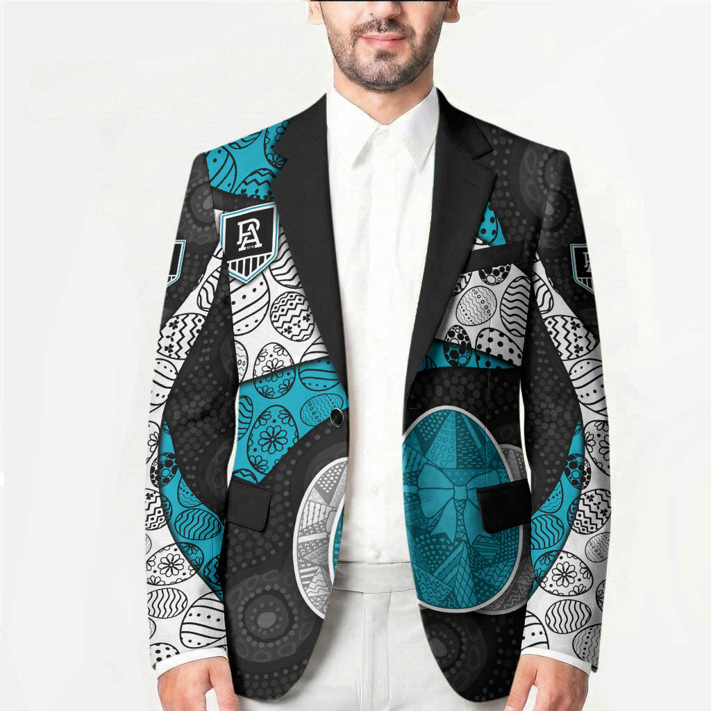 Personalized Power Football Blazer Easter Egg Pattern Teal Monochrome Tribal Dot Style