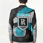 Personalized Power Football Blazer Easter Egg Pattern Teal Monochrome Tribal Dot Style