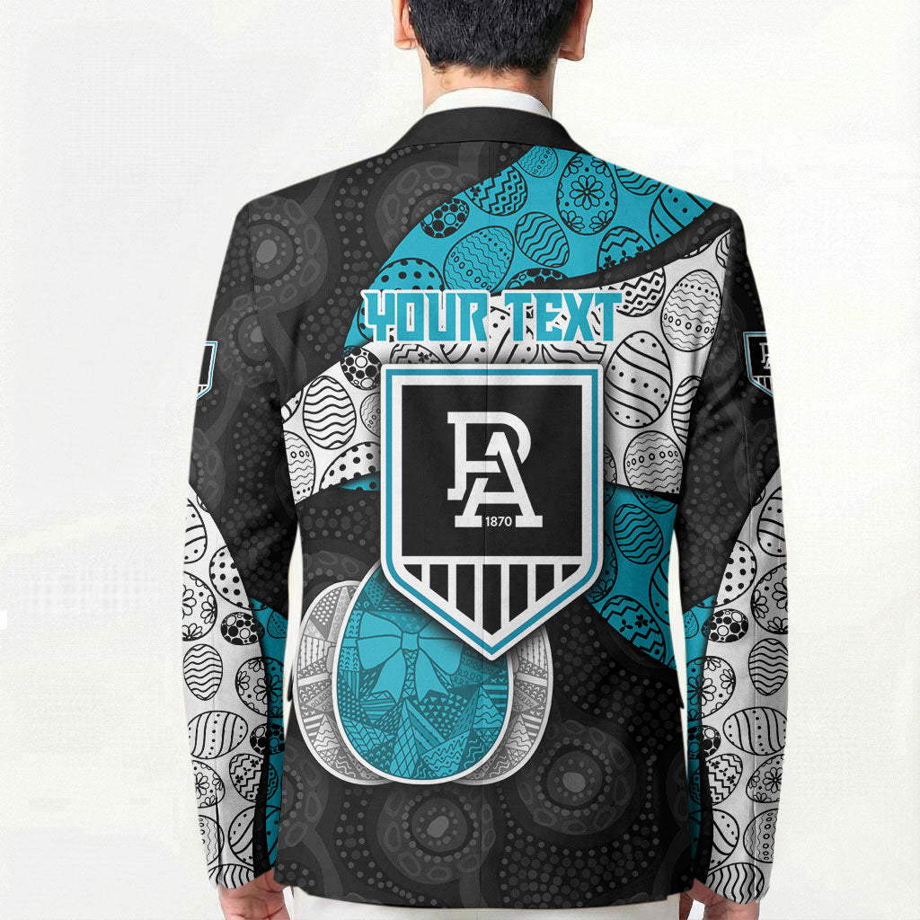 Personalized Power Football Blazer Easter Egg Pattern Teal Monochrome Tribal Dot Style