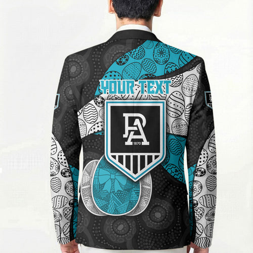 Personalized Power Football Blazer Easter Egg Pattern Teal Monochrome Tribal Dot Style
