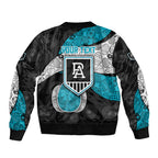 Personalized Power Football Bomber Jacket Easter Egg Pattern Teal Monochrome Tribal Dot Style