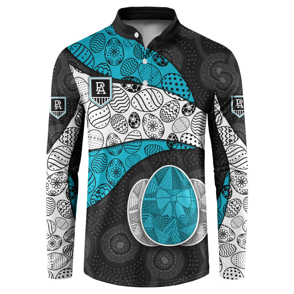 Personalized Power Football Button Sweatshirt Easter Egg Pattern Teal Monochrome Tribal Dot Style