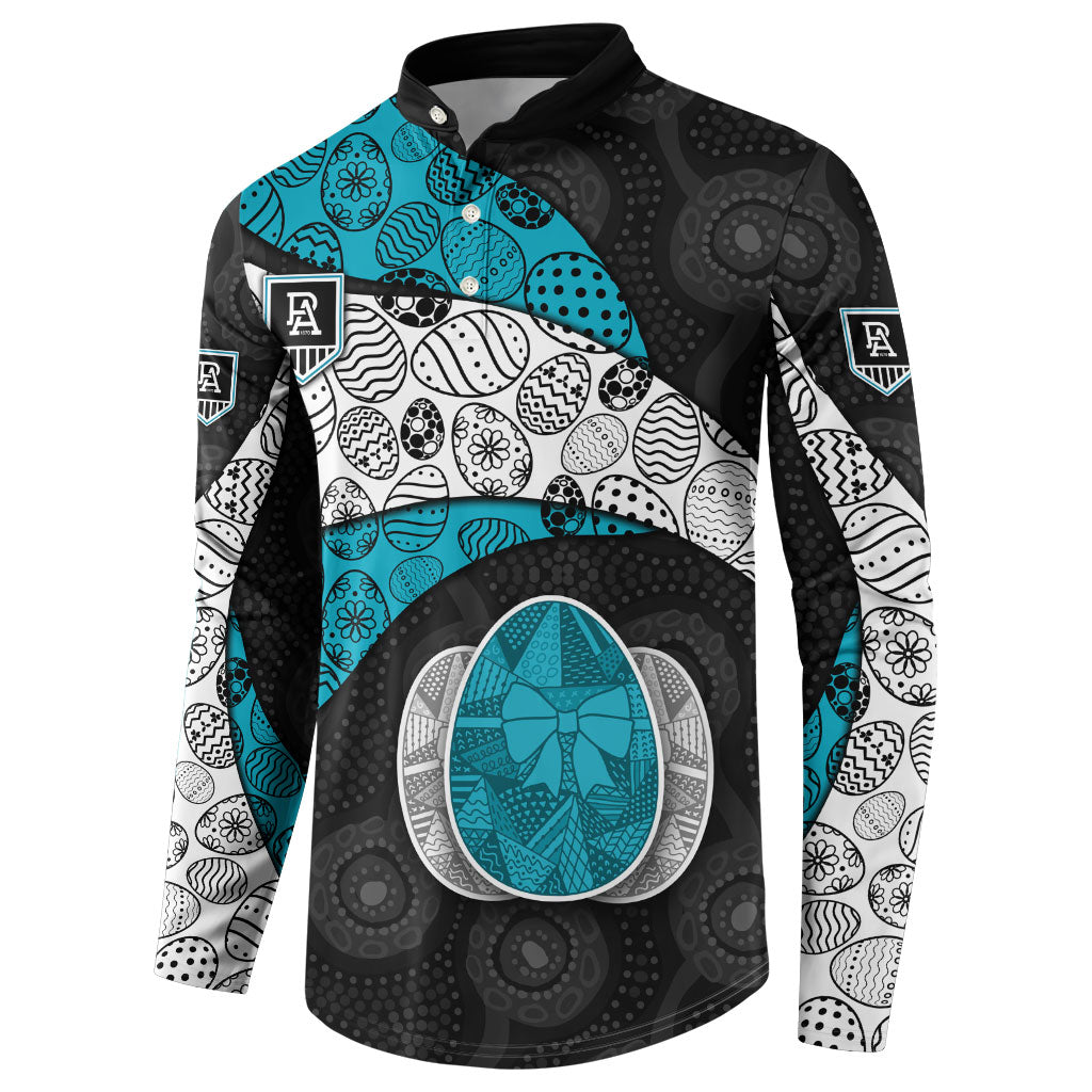 Personalized Power Football Button Sweatshirt Easter Egg Pattern Teal Monochrome Tribal Dot Style