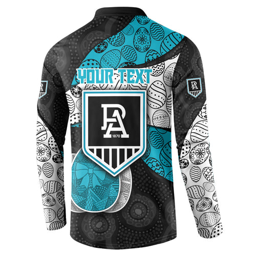 Personalized Power Football Button Sweatshirt Easter Egg Pattern Teal Monochrome Tribal Dot Style