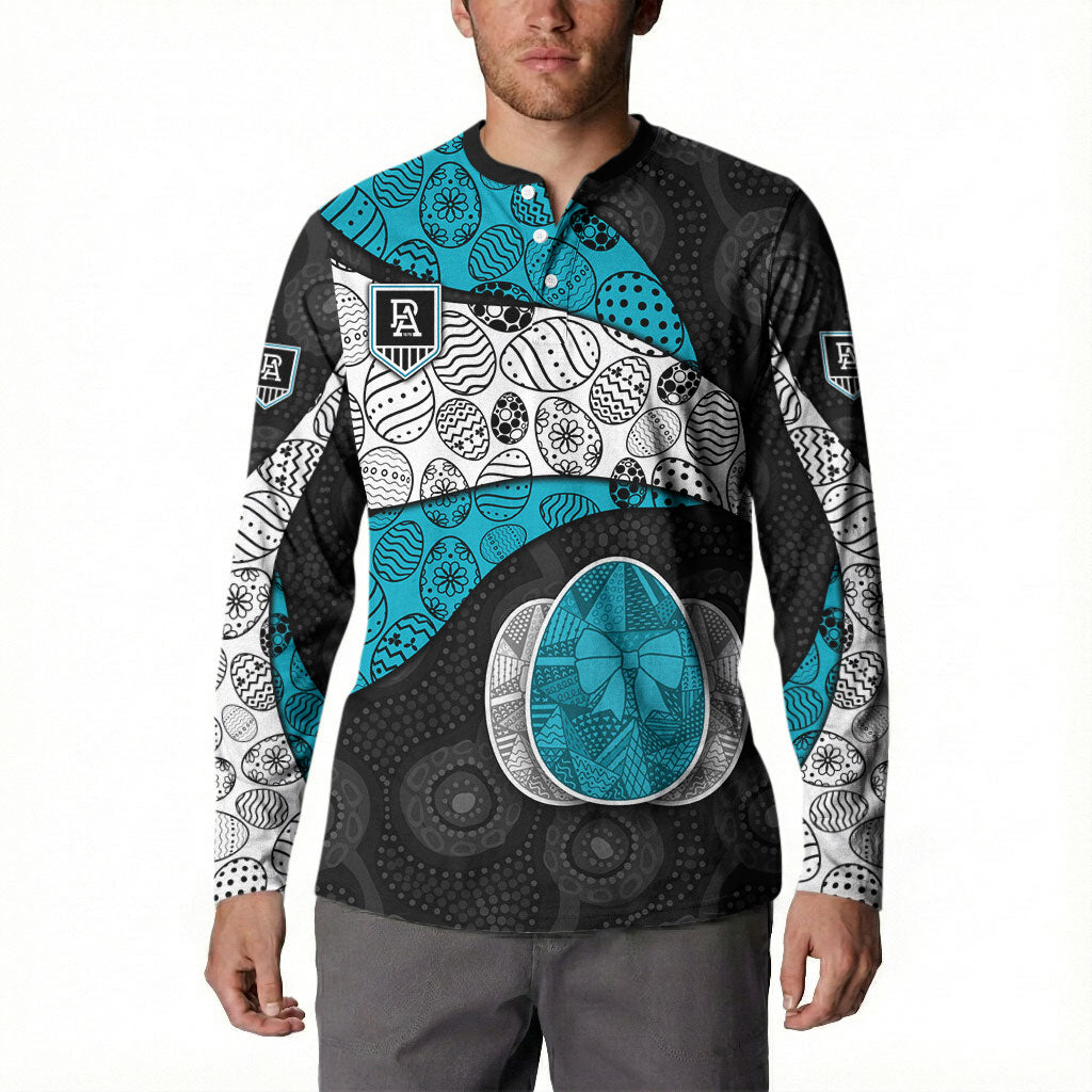 Personalized Power Football Button Sweatshirt Easter Egg Pattern Teal Monochrome Tribal Dot Style