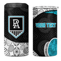Personalized Power Football 4 in 1 Can Cooler Tumbler Easter Egg Pattern Teal Monochrome Tribal Dot Style