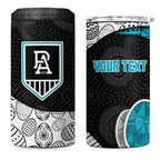 Personalized Power Football 4 in 1 Can Cooler Tumbler Easter Egg Pattern Teal Monochrome Tribal Dot Style