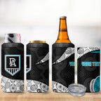 Personalized Power Football 4 in 1 Can Cooler Tumbler Easter Egg Pattern Teal Monochrome Tribal Dot Style