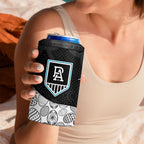 Personalized Power Football 4 in 1 Can Cooler Tumbler Easter Egg Pattern Teal Monochrome Tribal Dot Style