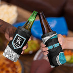 Personalized Power Football 4 in 1 Can Cooler Tumbler Easter Egg Pattern Teal Monochrome Tribal Dot Style