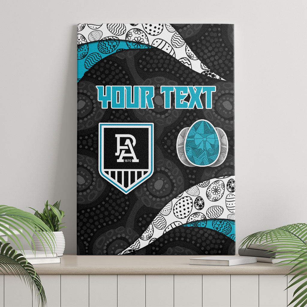 Personalized Power Football Canvas Wall Art Easter Egg Pattern Teal Monochrome Tribal Dot Style