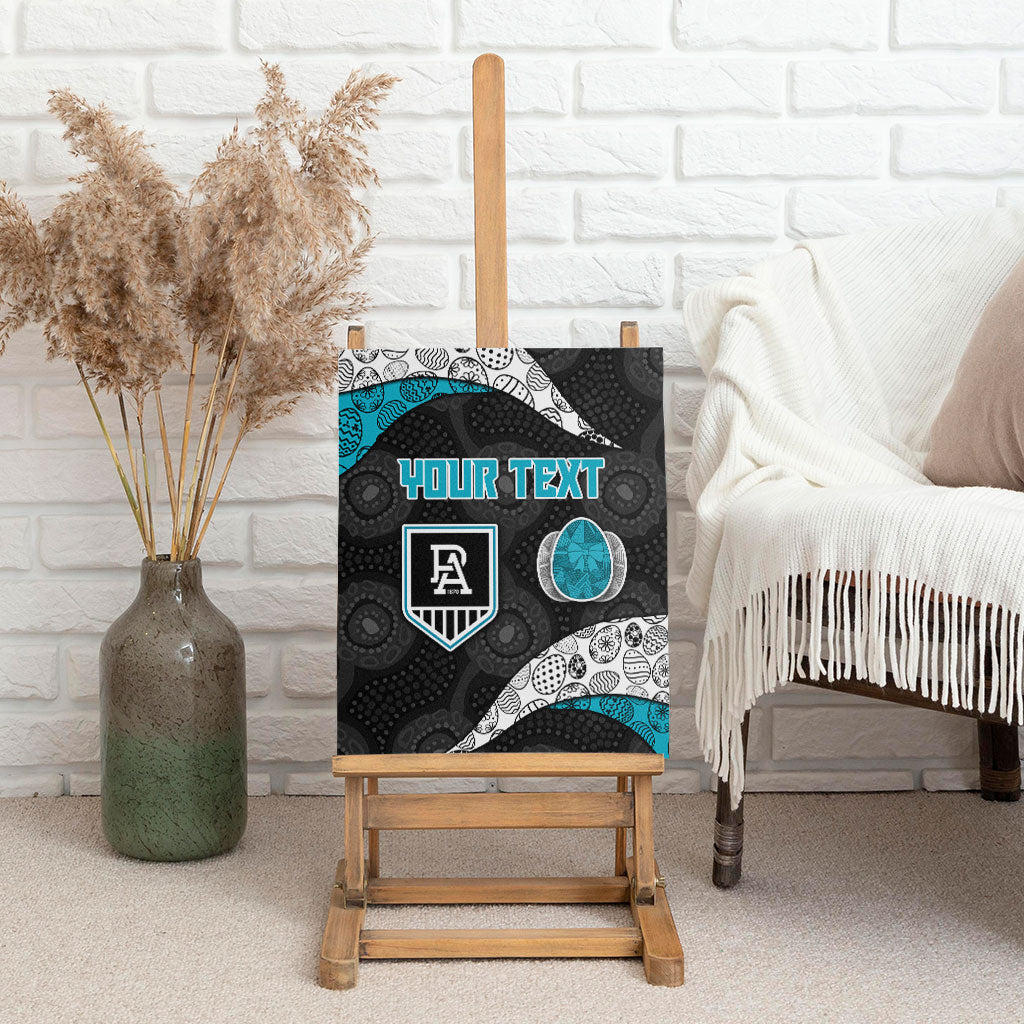 Personalized Power Football Canvas Wall Art Easter Egg Pattern Teal Monochrome Tribal Dot Style