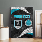Personalized Power Football Canvas Wall Art Easter Egg Pattern Teal Monochrome Tribal Dot Style