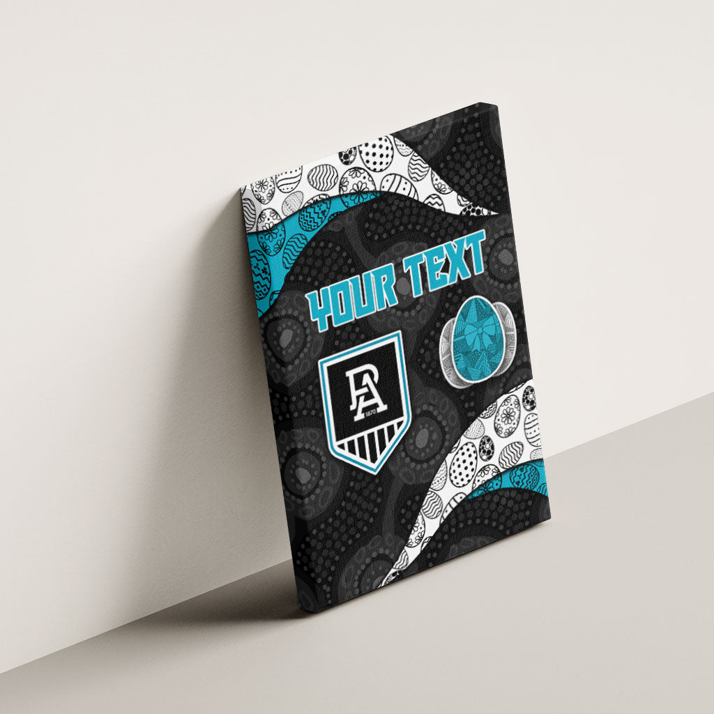 Personalized Power Football Canvas Wall Art Easter Egg Pattern Teal Monochrome Tribal Dot Style