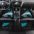 Personalized Power Football Car Mats Easter Egg Pattern Teal Monochrome Tribal Dot Style