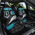 Personalized Power Football Car Seat Cover Easter Egg Pattern Teal Monochrome Tribal Dot Style