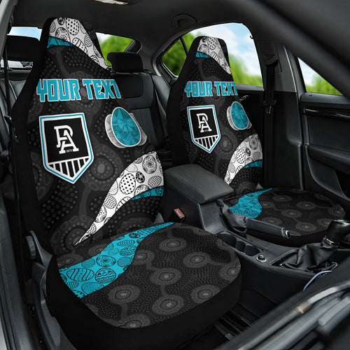 Personalized Power Football Car Seat Cover Easter Egg Pattern Teal Monochrome Tribal Dot Style