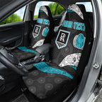 Personalized Power Football Car Seat Cover Easter Egg Pattern Teal Monochrome Tribal Dot Style