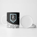 Personalized Power Football Ceramic Mug Easter Egg Pattern Teal Monochrome Tribal Dot Style