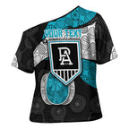 Personalized Power Football Cross Shoulder Shirt Easter Egg Pattern Teal Monochrome Tribal Dot Style