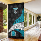 Personalized Power Football Door Cover Easter Egg Pattern Teal Monochrome Tribal Dot Style