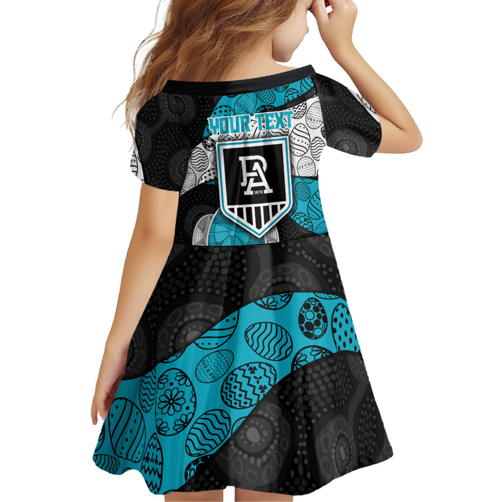 Personalized Power Football Family Matching Off Shoulder Maxi Dress and Hawaiian Shirt Easter Egg Pattern Teal Monochrome Tribal Dot Style
