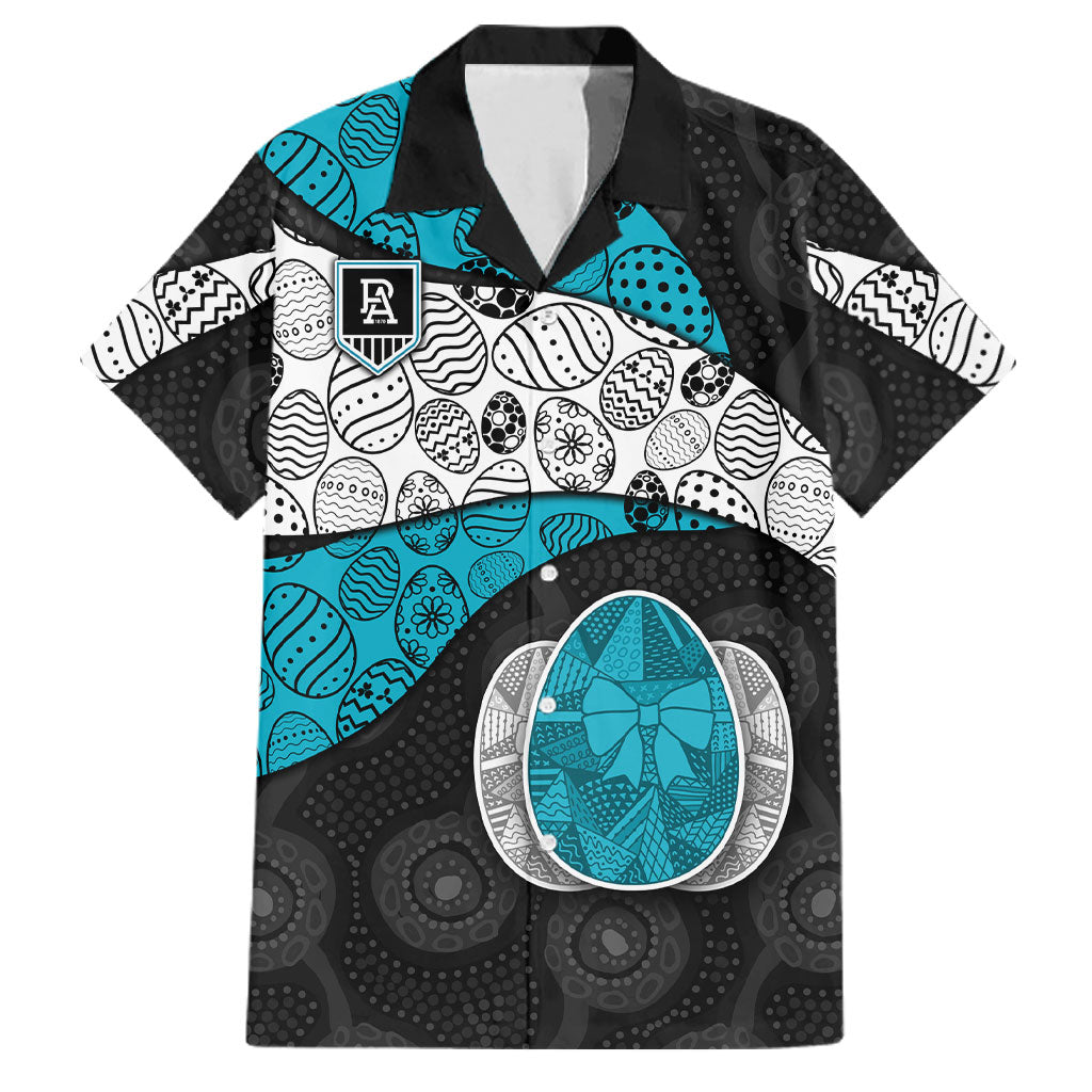 Personalized Power Football Family Matching Short Sleeve Bodycon Dress and Hawaiian Shirt Easter Egg Pattern Teal Monochrome Tribal Dot Style