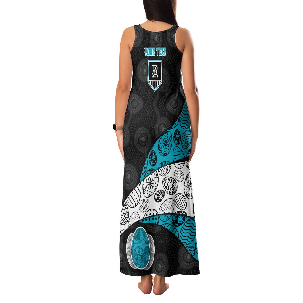 Personalized Power Football Family Matching Tank Maxi Dress and Hawaiian Shirt Easter Egg Pattern Teal Monochrome Tribal Dot Style