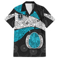 Personalized Power Football Hawaiian Shirt Easter Egg Pattern Teal Monochrome Tribal Dot Style