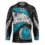 Personalized Power Football Hockey Jersey Easter Egg Pattern Teal Monochrome Tribal Dot Style