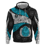 Personalized Power Football Hoodie Easter Egg Pattern Teal Monochrome Tribal Dot Style