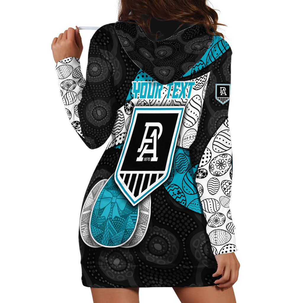 Personalized Power Football Hoodie Dress Easter Egg Pattern Teal Monochrome Tribal Dot Style