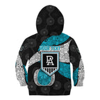 Personalized Power Football Kid Hoodie Easter Egg Pattern Teal Monochrome Tribal Dot Style