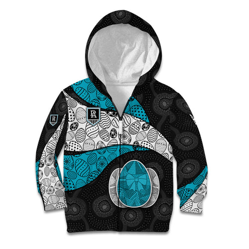 Personalized Power Football Kid Hoodie Easter Egg Pattern Teal Monochrome Tribal Dot Style