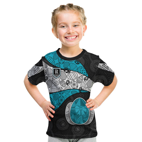 Personalized Power Football Kid T Shirt Easter Egg Pattern Teal Monochrome Tribal Dot Style