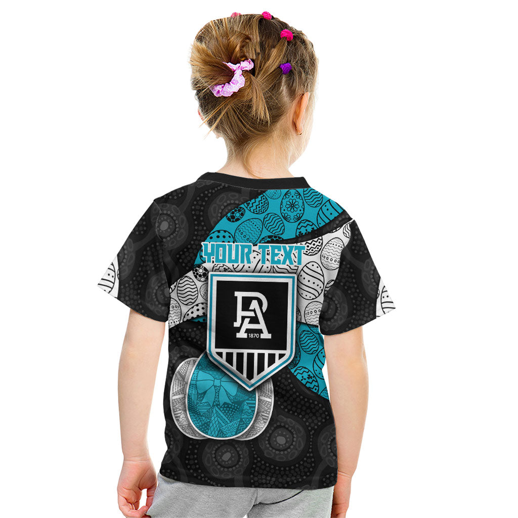 Personalized Power Football Kid T Shirt Easter Egg Pattern Teal Monochrome Tribal Dot Style