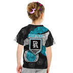 Personalized Power Football Kid T Shirt Easter Egg Pattern Teal Monochrome Tribal Dot Style