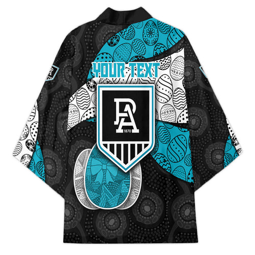 Personalized Power Football Kimono Easter Egg Pattern Teal Monochrome Tribal Dot Style
