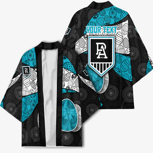 Personalized Power Football Kimono Easter Egg Pattern Teal Monochrome Tribal Dot Style