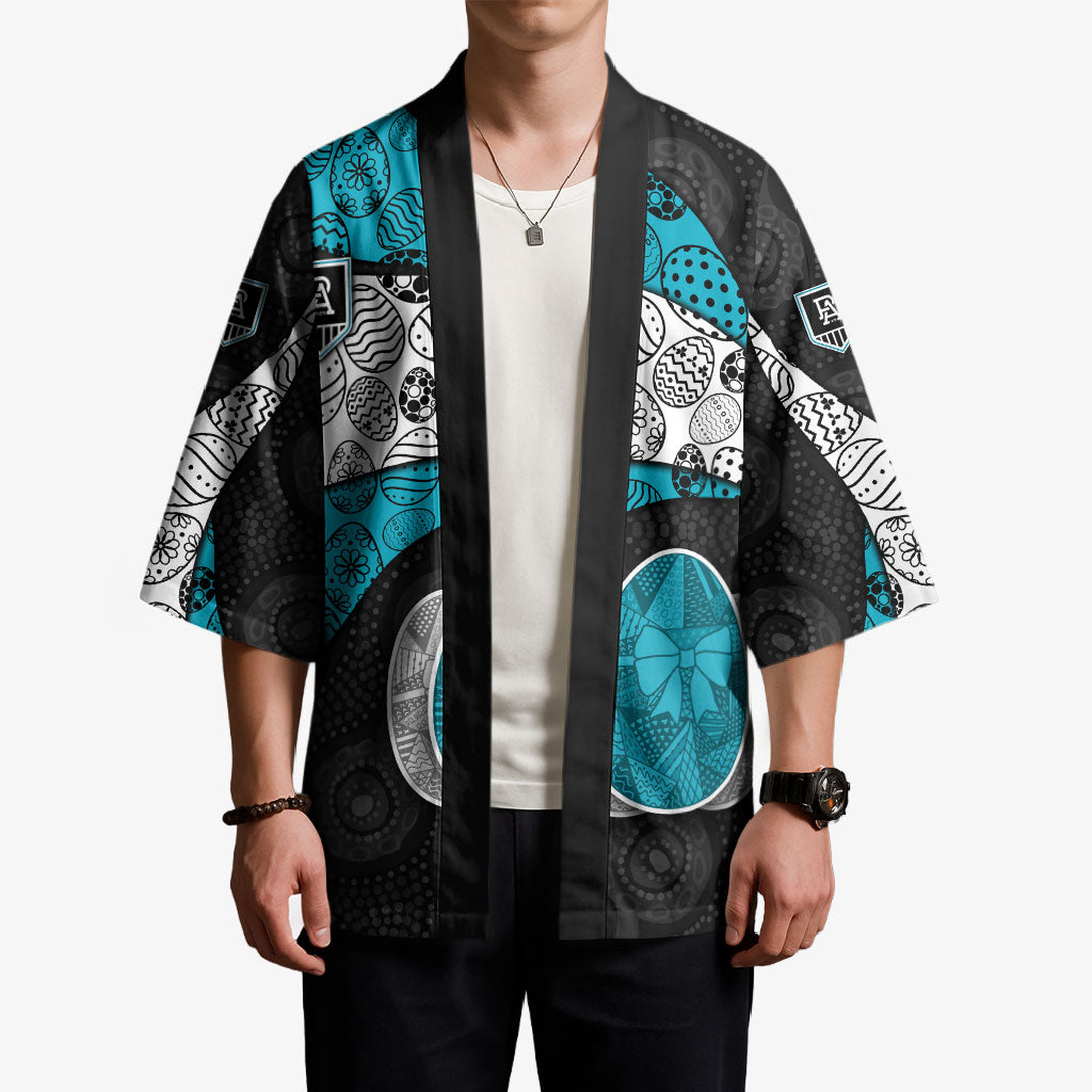 Personalized Power Football Kimono Easter Egg Pattern Teal Monochrome Tribal Dot Style