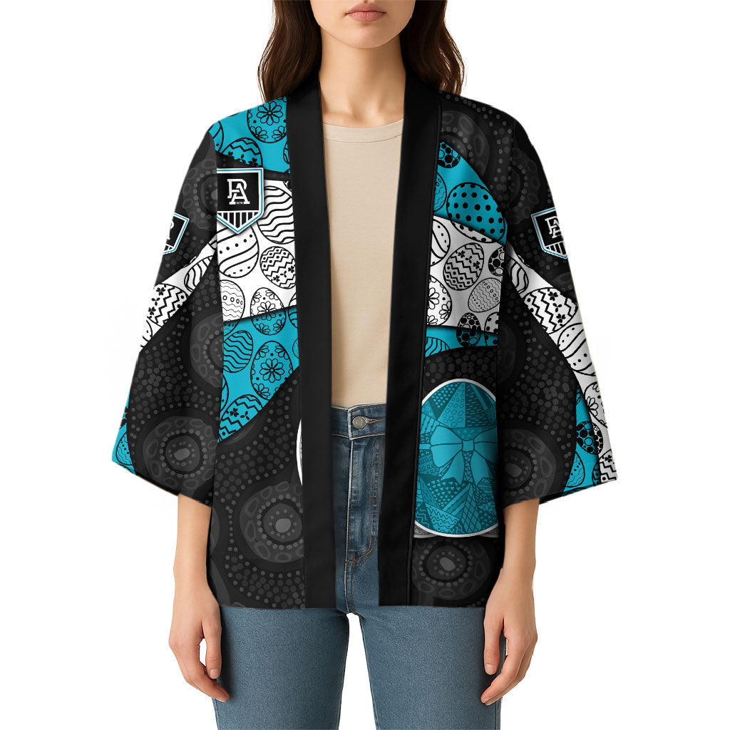 Personalized Power Football Kimono Easter Egg Pattern Teal Monochrome Tribal Dot Style