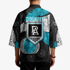 Personalized Power Football Kimono Easter Egg Pattern Teal Monochrome Tribal Dot Style