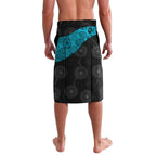 Personalized Power Football Lavalava Easter Egg Pattern Teal Monochrome Tribal Dot Style