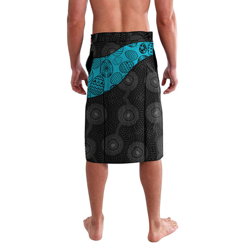 Personalized Power Football Lavalava Easter Egg Pattern Teal Monochrome Tribal Dot Style